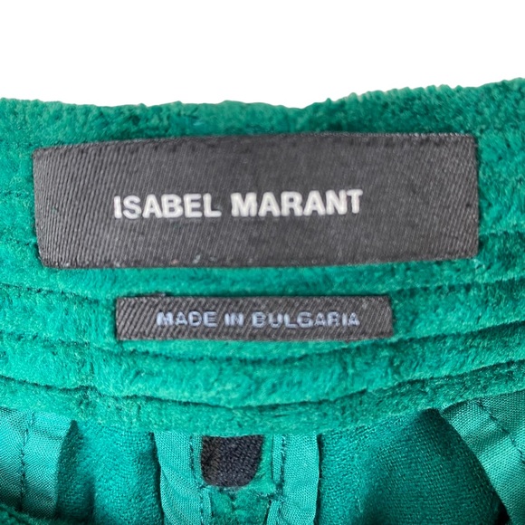 ISABEL MARANT Moreo Cord Trousers Pants Green US 10 FR 42 Corduroy Cropped - Picture 4 of 11
